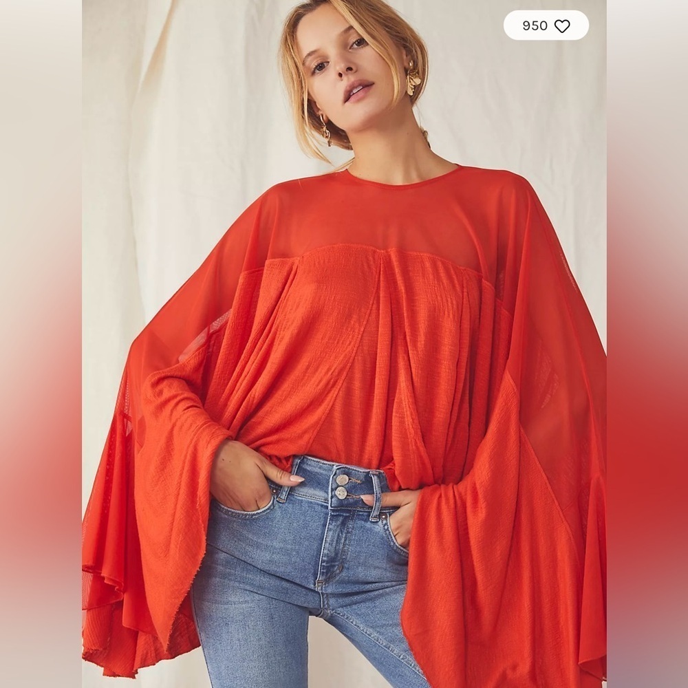 Free People - On The Weekend
Top Red Blouse Tunic Women’s Size S/P
